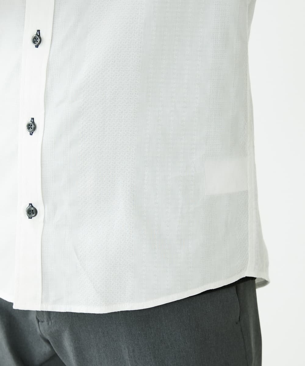 MKBAV51150 MK MICHEL KLEIN HOMME(MKミッシェルクランオム) ドビーストライプシャツ ホワイト(90)