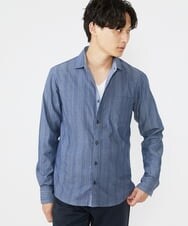MKBAV53120 MK MICHEL KLEIN HOMME(MKミッシェルクランオム) リバーストライプシャツ ライトブルー(50)
