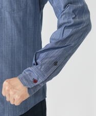 MKBAV53120 MK MICHEL KLEIN HOMME(MKミッシェルクランオム) リバーストライプシャツ ライトブルー(50)