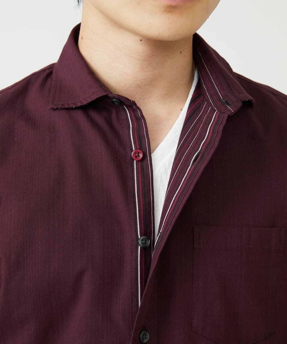 MKBAV53120 MK MICHEL KLEIN HOMME(MKミッシェルクランオム) リバーストライプシャツ パープル(77)