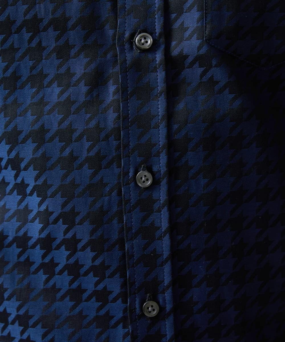 MKBAV54140 MK MICHEL KLEIN HOMME(MKミッシェルクランオム) チドリジャガードシャツ ネイビー(57)