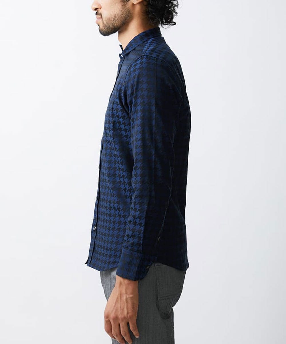 MKBAV54140 MK MICHEL KLEIN HOMME(MKミッシェルクランオム) チドリジャガードシャツ ネイビー(57)