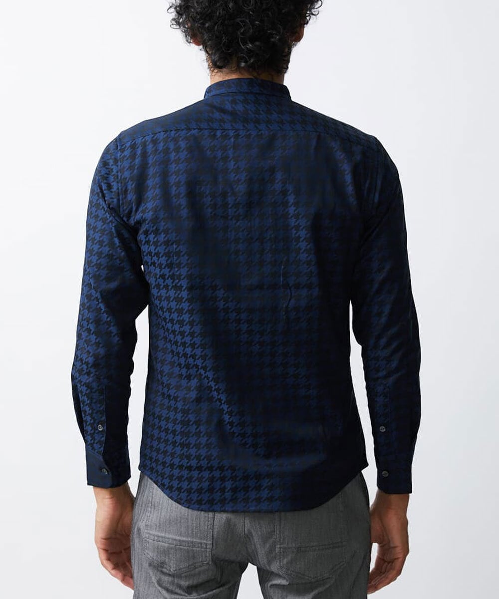 MKBAV54140 MK MICHEL KLEIN HOMME(MKミッシェルクランオム) チドリジャガードシャツ ネイビー(57)