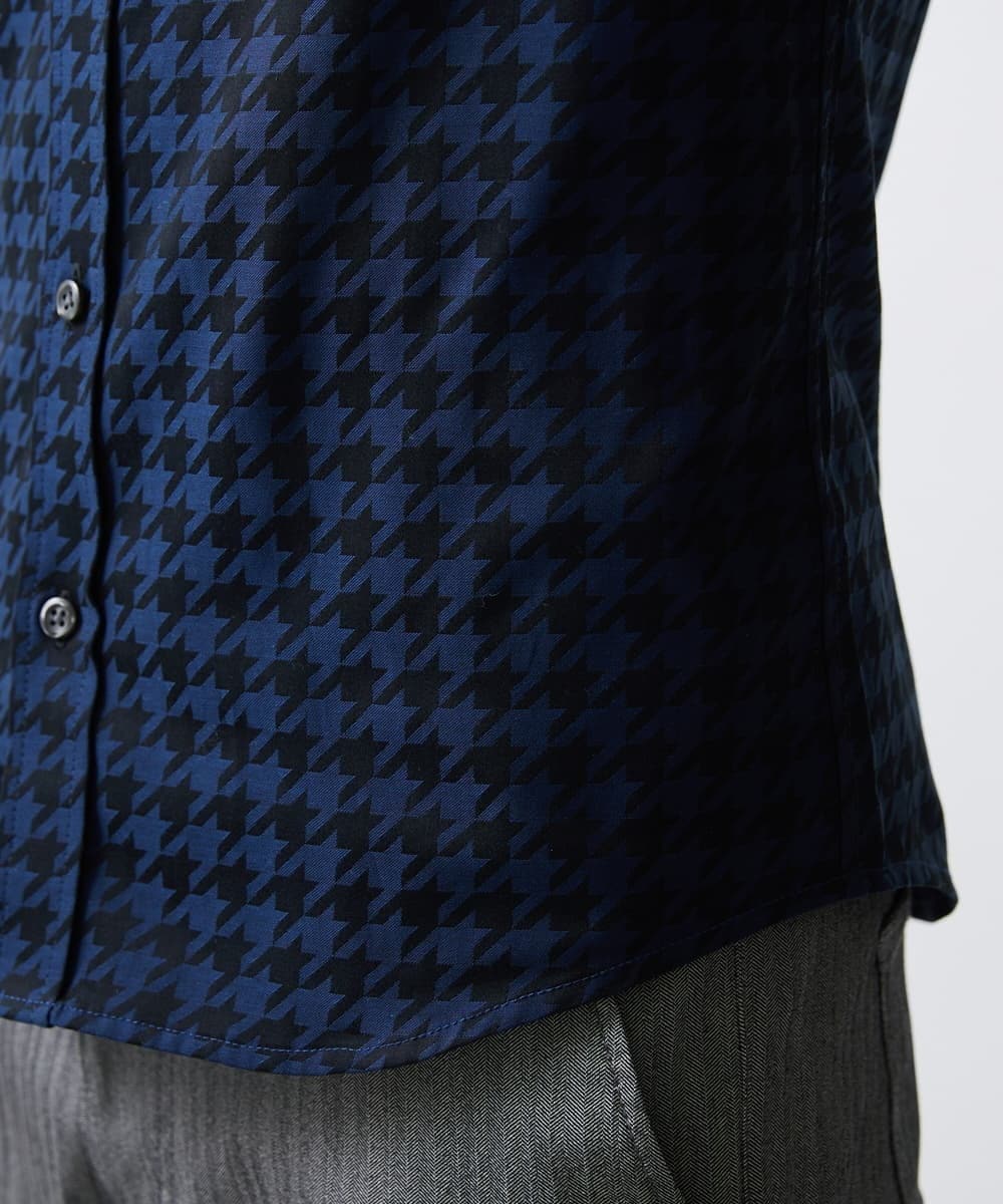 MKBAV54140 MK MICHEL KLEIN HOMME(MKミッシェルクランオム) チドリジャガードシャツ ネイビー(57)