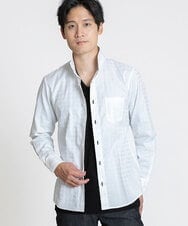 MKBAV54140 MK MICHEL KLEIN HOMME(MKミッシェルクランオム) チドリジャガードシャツ ホワイト(90)