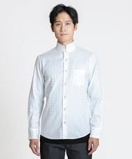 MKBAV54140 MK MICHEL KLEIN HOMME(MKミッシェルクランオム) チドリジャガードシャツ ホワイト(90)