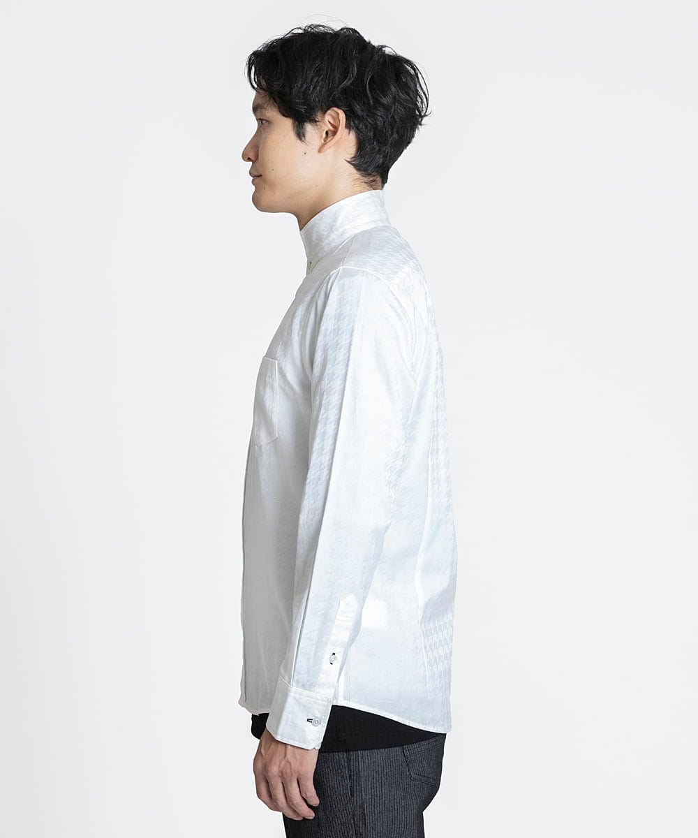 MKBAV54140 MK MICHEL KLEIN HOMME(MKミッシェルクランオム) チドリジャガードシャツ ホワイト(90)