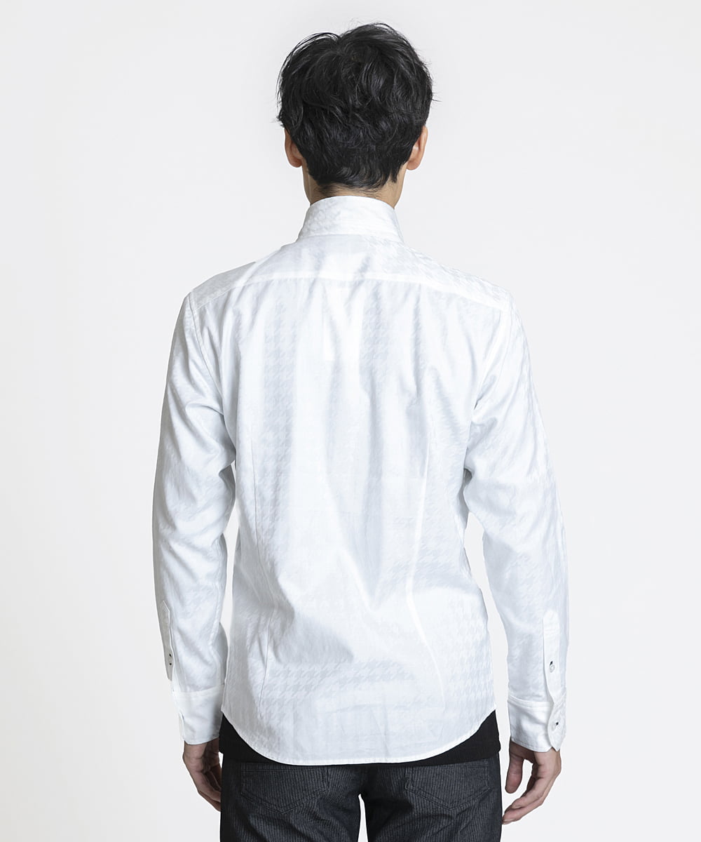 MKBAV54140 MK MICHEL KLEIN HOMME(MKミッシェルクランオム) チドリジャガードシャツ ホワイト(90)