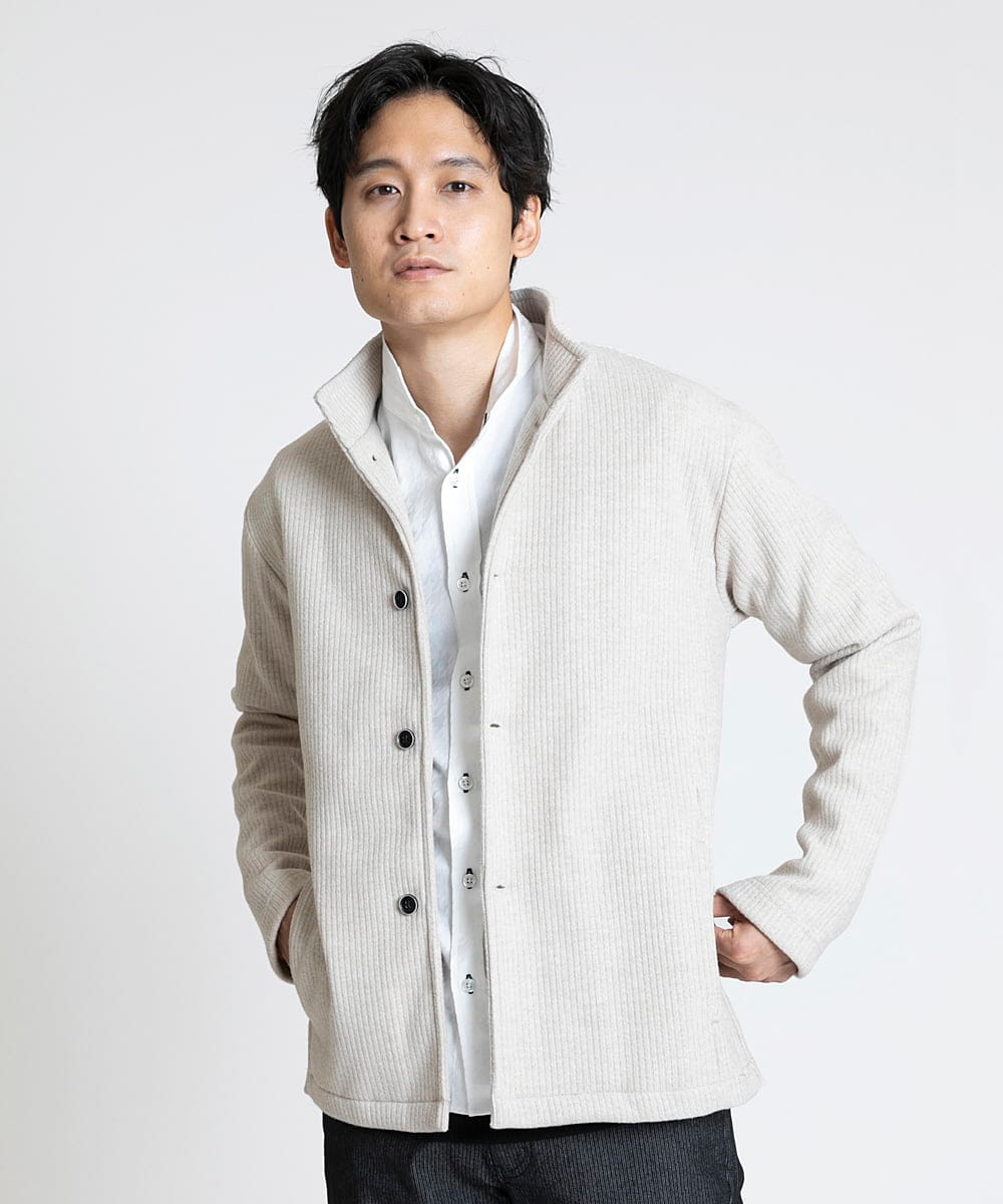 MKBAV54140 MK MICHEL KLEIN HOMME(MKミッシェルクランオム) チドリジャガードシャツ ホワイト(90)