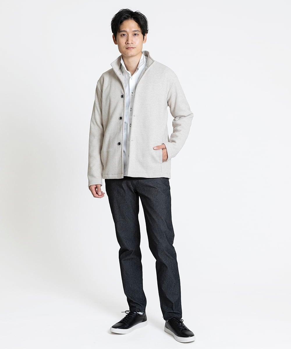 MKBAV54140 MK MICHEL KLEIN HOMME(MKミッシェルクランオム) チドリジャガードシャツ ホワイト(90)