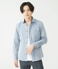 MKBAV64130 MK MICHEL KLEIN HOMME(MKミッシェルクランオム) SOLOTEXフェザーへリンボンシャツ ライトブルー(50)