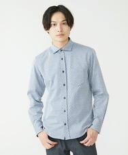 MKBAV64130 MK MICHEL KLEIN HOMME(MKミッシェルクランオム) SOLOTEXフェザーへリンボンシャツ ライトブルー(50)