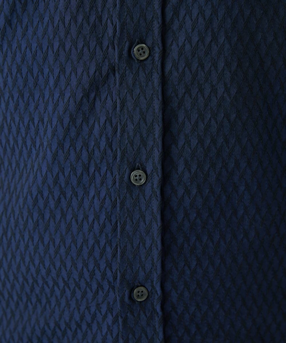 MKBAV64130 MK MICHEL KLEIN HOMME(MKミッシェルクランオム) SOLOTEXフェザーへリンボンシャツ ネイビー(57)