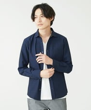 MKBAV64130 MK MICHEL KLEIN HOMME(MKミッシェルクランオム) SOLOTEXフェザーへリンボンシャツ ネイビー(57)