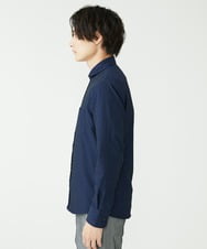 MKBAV64130 MK MICHEL KLEIN HOMME(MKミッシェルクランオム) SOLOTEXフェザーへリンボンシャツ ネイビー(57)