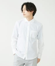 MKBAV64130 MK MICHEL KLEIN HOMME(MKミッシェルクランオム) SOLOTEXフェザーへリンボンシャツ ホワイト(90)