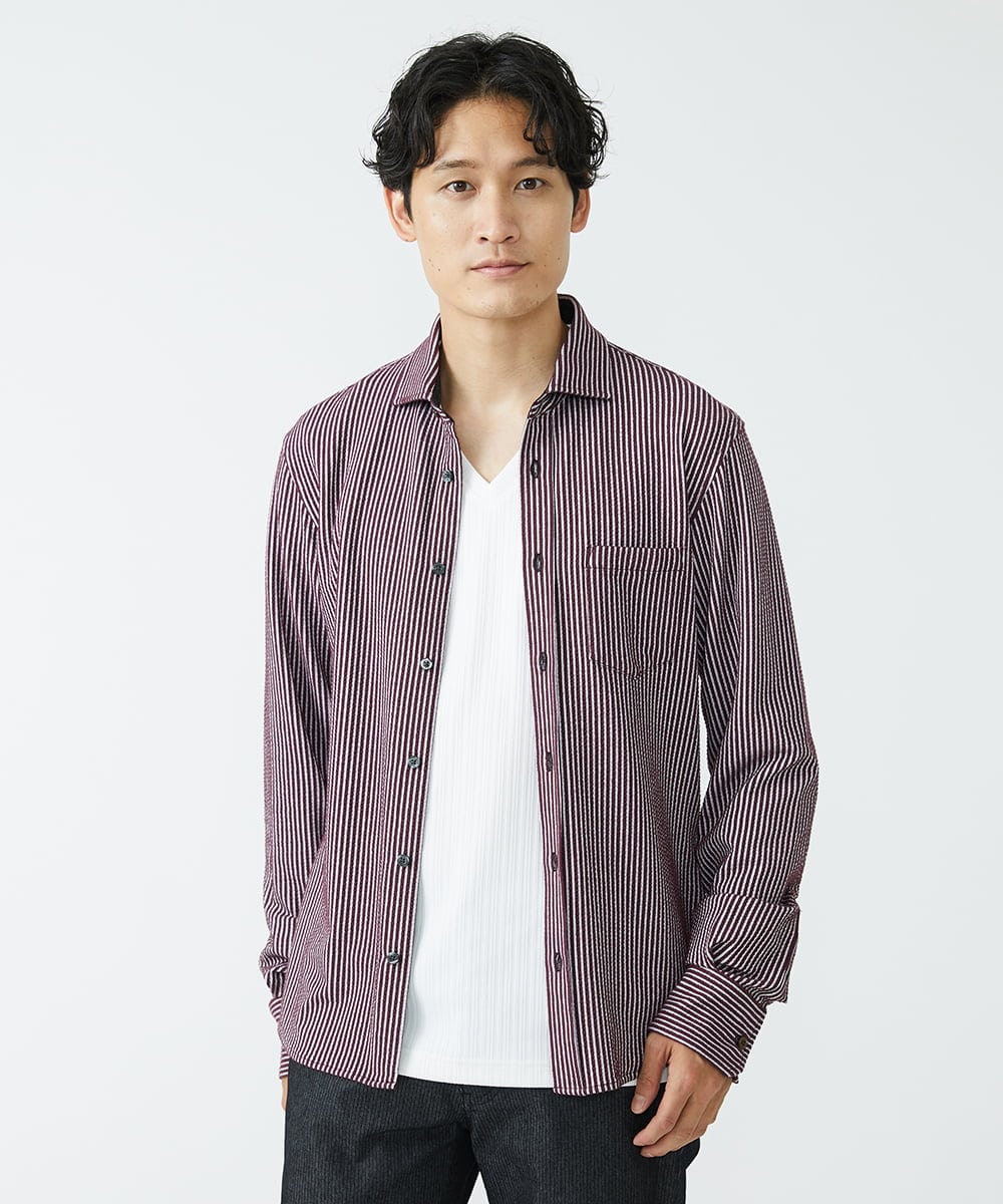 MKBAV68120 MK MICHEL KLEIN HOMME(MKミッシェルクランオム) サッカージャージシャツ パープル(77)