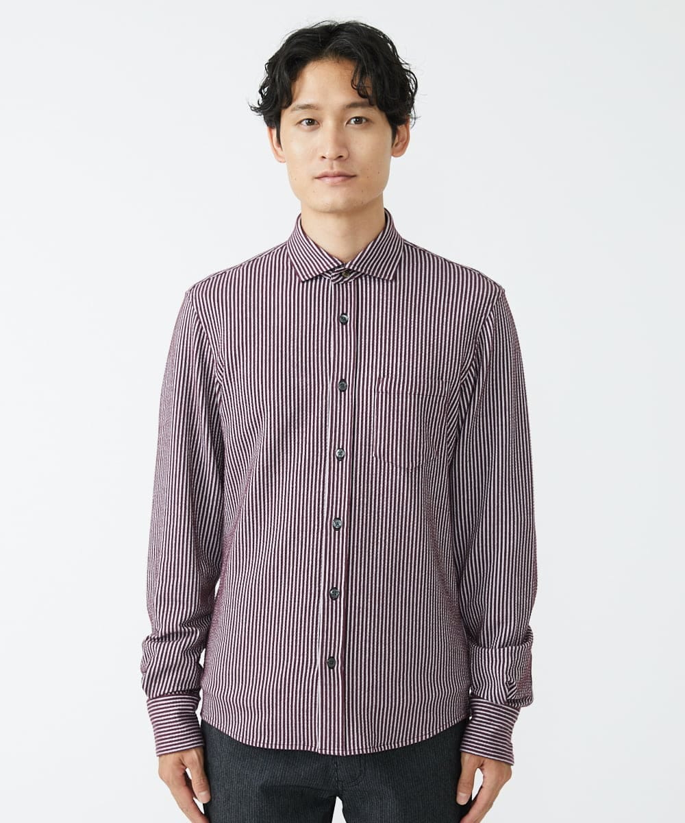 MKBAV68120 MK MICHEL KLEIN HOMME(MKミッシェルクランオム) サッカージャージシャツ パープル(77)