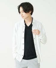 MKBAV68120 MK MICHEL KLEIN HOMME(MKミッシェルクランオム) サッカージャージシャツ ホワイト(90)