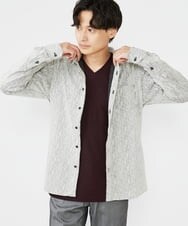 MKBAX52110 MK MICHEL KLEIN HOMME(MKミッシェルクランオム) 楊柳クレープシャツ ライトグレー(91)
