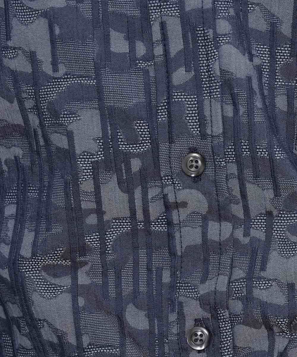 MKBCL10110 MK MICHEL KLEIN HOMME(MKミッシェルクランオム) シャツ／タックカモストレッチ ブルー