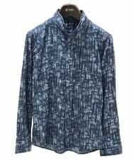MKBCL10110 MK MICHEL KLEIN HOMME(MKミッシェルクランオム) シャツ／タックカモストレッチ ブルー