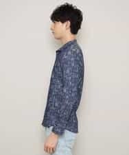MKBCL10110 MK MICHEL KLEIN HOMME(MKミッシェルクランオム) シャツ／タックカモストレッチ ブルー