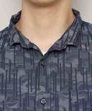 MKBCL10110 MK MICHEL KLEIN HOMME(MKミッシェルクランオム) シャツ／タックカモストレッチ ブルー