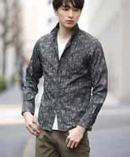 MKBCL10110 MK MICHEL KLEIN HOMME(MKミッシェルクランオム) シャツ／タックカモストレッチ グレー