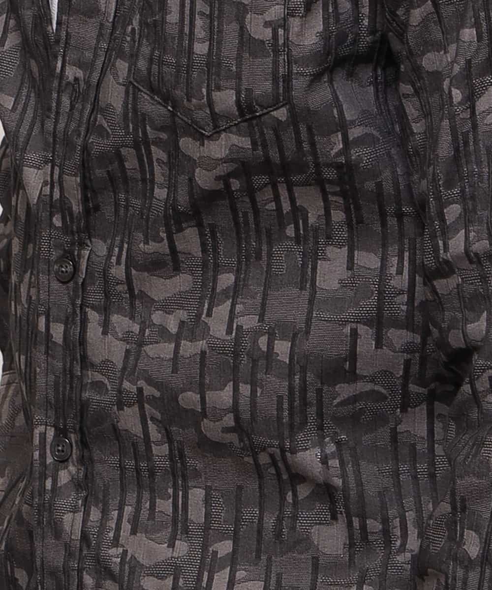 MKBCL10110 MK MICHEL KLEIN HOMME(MKミッシェルクランオム) シャツ／タックカモストレッチ グレー