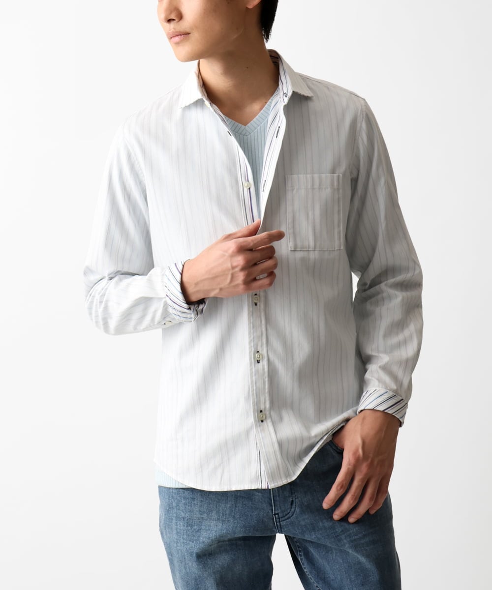 日本製生地使用】長袖シャツ/TCドビーリバーシブル(ブラウス・シャツ) | MK MICHEL KLEIN  HOMME(MKミッシェルクランオム)｜イトキンオンラインストア
