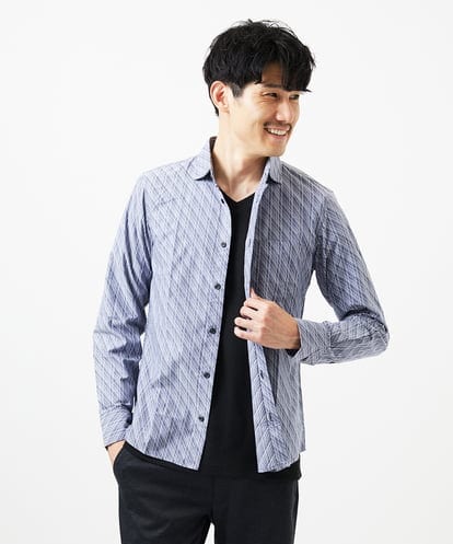MKBDA56130 MK MICHEL KLEIN HOMME 【日本製生地使用】シャドーバイヤスストライプ
