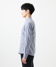 MKBDA56130 MK MICHEL KLEIN HOMME(MKミッシェルクランオム) 【洗える/日本製生地使用】シャドーバイヤスストライプシャツ ネイビー