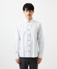 MKBDA56130 MK MICHEL KLEIN HOMME(MKミッシェルクランオム) 【洗える/日本製生地使用】シャドーバイヤスストライプシャツ ホワイト