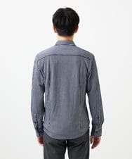 MKBDA65120 MK MICHEL KLEIN HOMME(MKミッシェルクランオム) 【ストレッチ／イージーケア】サッカー織りシャツ ネイビー