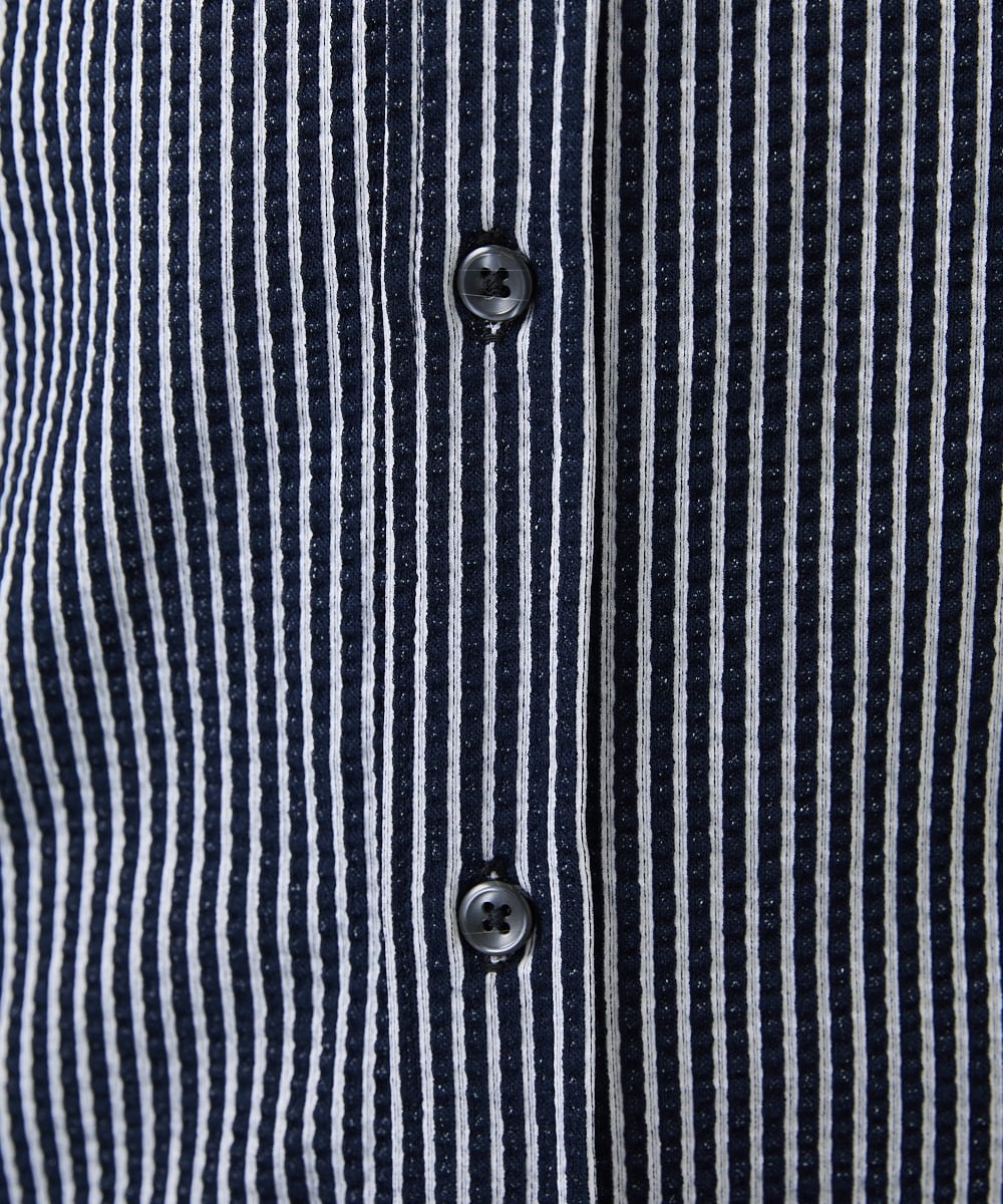 MKBDA65120 MK MICHEL KLEIN HOMME(MKミッシェルクランオム) 【イージーケア】しじら織りシャツ ネイビー