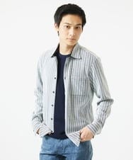 MKBDC20090 MK MICHEL KLEIN HOMME(MKミッシェルクランオム) 【2025年新素材使用】凹凸ストライプシャツ ホワイト