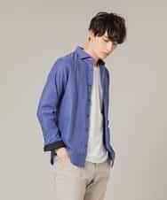 MKBDJ62110 MK MICHEL KLEIN HOMME(MKミッシェルクランオム) シャツ／ドロップジャガード ブルー