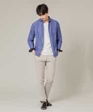 MKBDJ62110 MK MICHEL KLEIN HOMME(MKミッシェルクランオム) シャツ／ドロップジャガード ブルー
