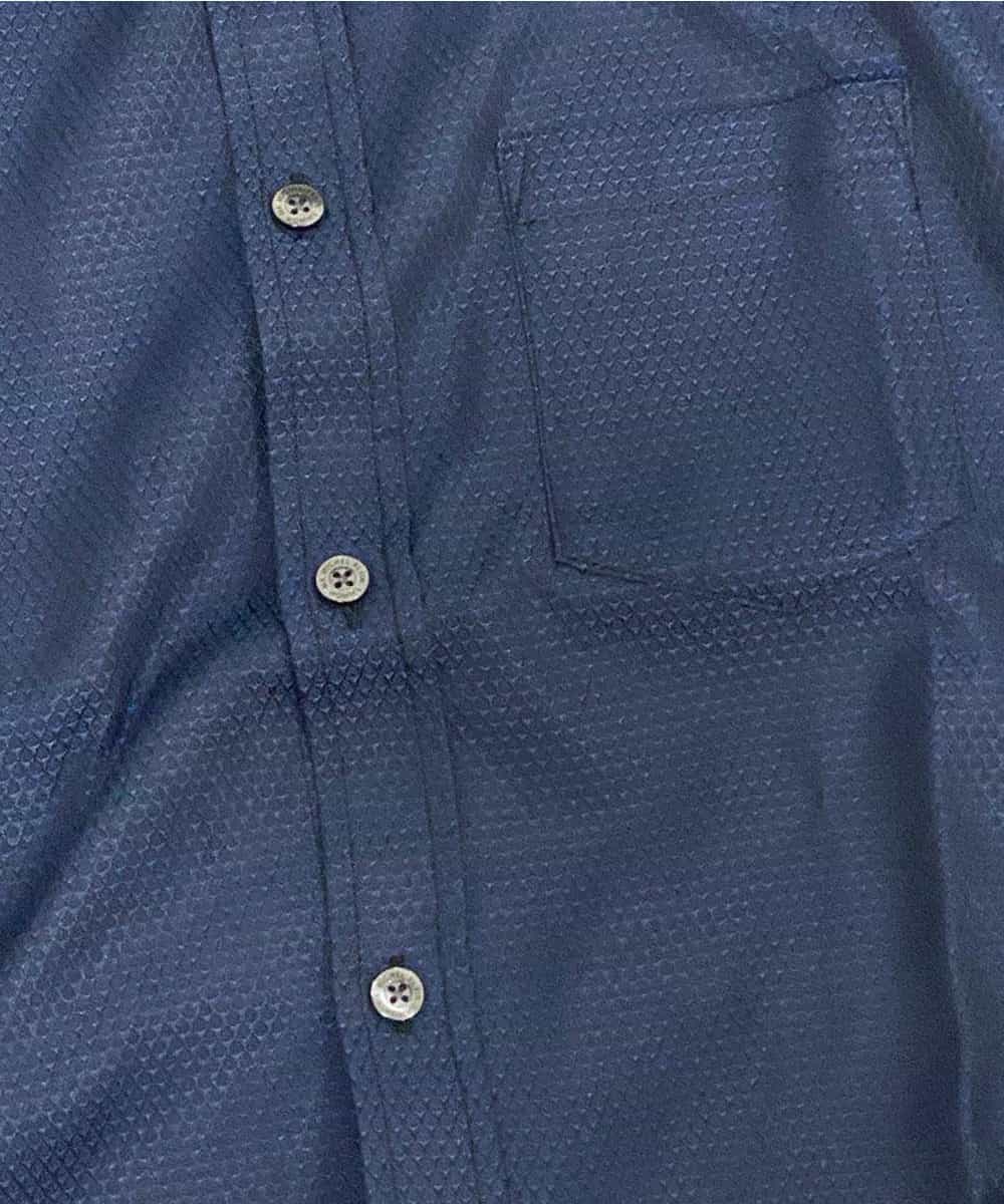 MKBDJ62110 MK MICHEL KLEIN HOMME(MKミッシェルクランオム) シャツ／ドロップジャガード ネイビー