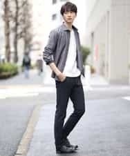 MKBDJ62110 MK MICHEL KLEIN HOMME(MKミッシェルクランオム) シャツ／ドロップジャガード グレー