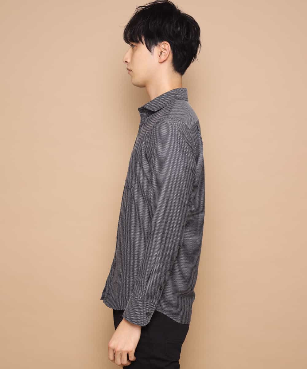 MKBDJ62110 MK MICHEL KLEIN HOMME(MKミッシェルクランオム) シャツ／ドロップジャガード グレー