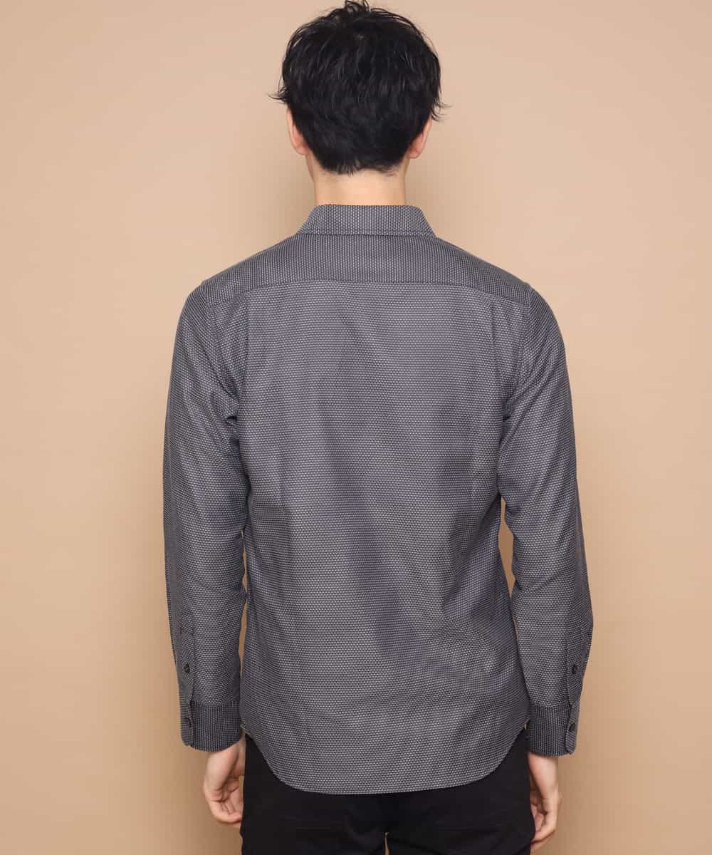 MKBDJ62110 MK MICHEL KLEIN HOMME(MKミッシェルクランオム) シャツ／ドロップジャガード グレー