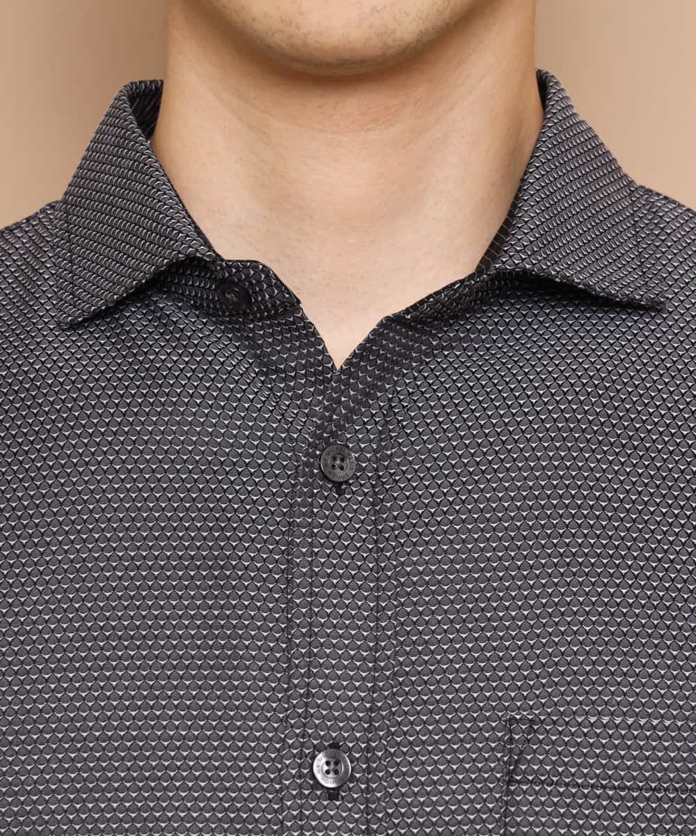 MKBDJ62110 MK MICHEL KLEIN HOMME(MKミッシェルクランオム) シャツ／ドロップジャガード グレー