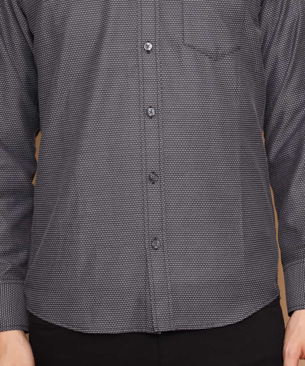 MKBDJ62110 MK MICHEL KLEIN HOMME(MKミッシェルクランオム) シャツ／ドロップジャガード グレー