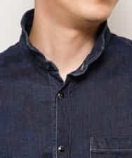 MKBDK40090 MK MICHEL KLEIN HOMME(MKミッシェルクランオム) シャツ／エンボスカモデニム ネイビー