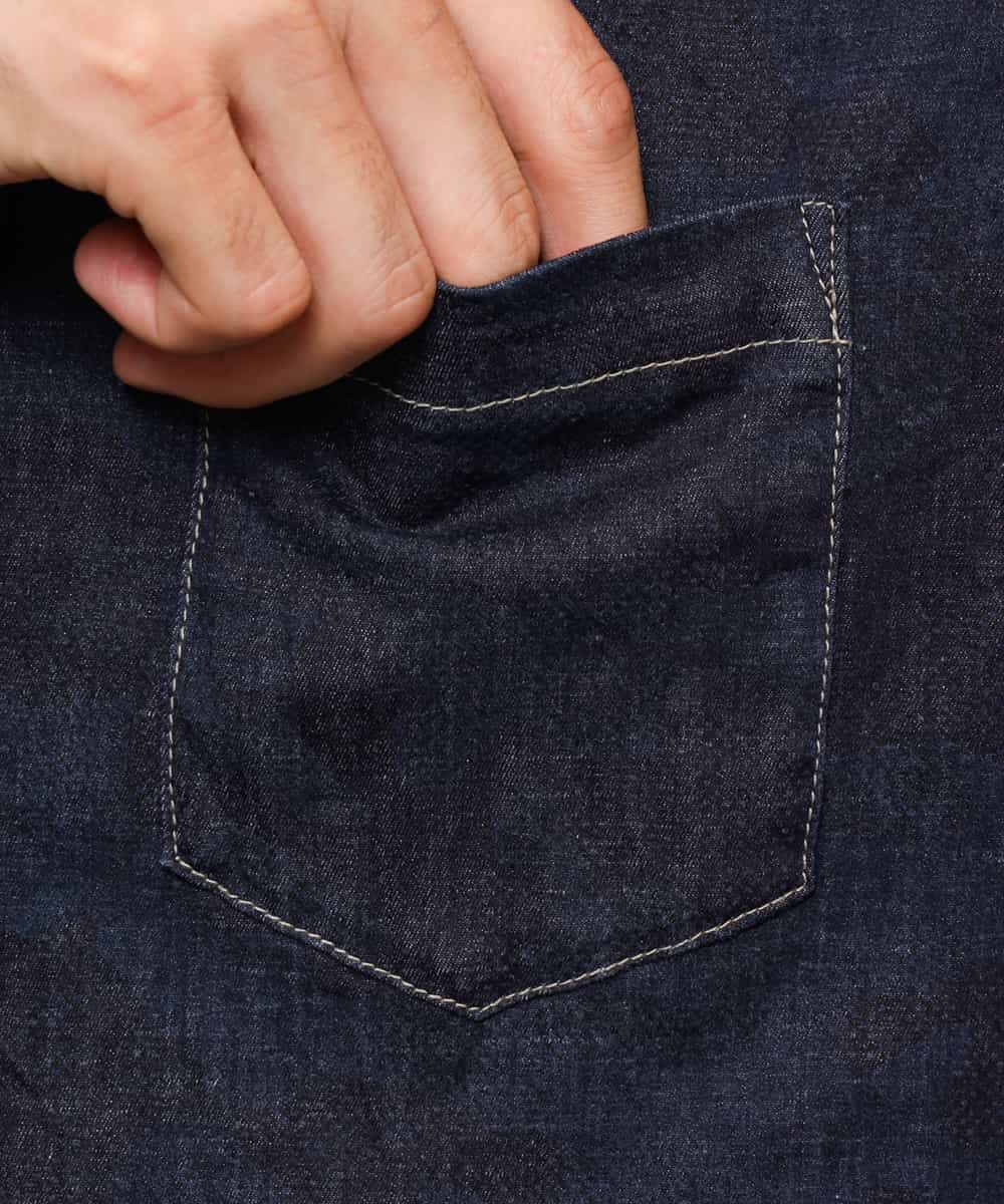 MKBDK40090 MK MICHEL KLEIN HOMME(MKミッシェルクランオム) シャツ／エンボスカモデニム ネイビー