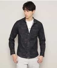 MKBDK40090 MK MICHEL KLEIN HOMME(MKミッシェルクランオム) シャツ／エンボスカモデニム ブラック