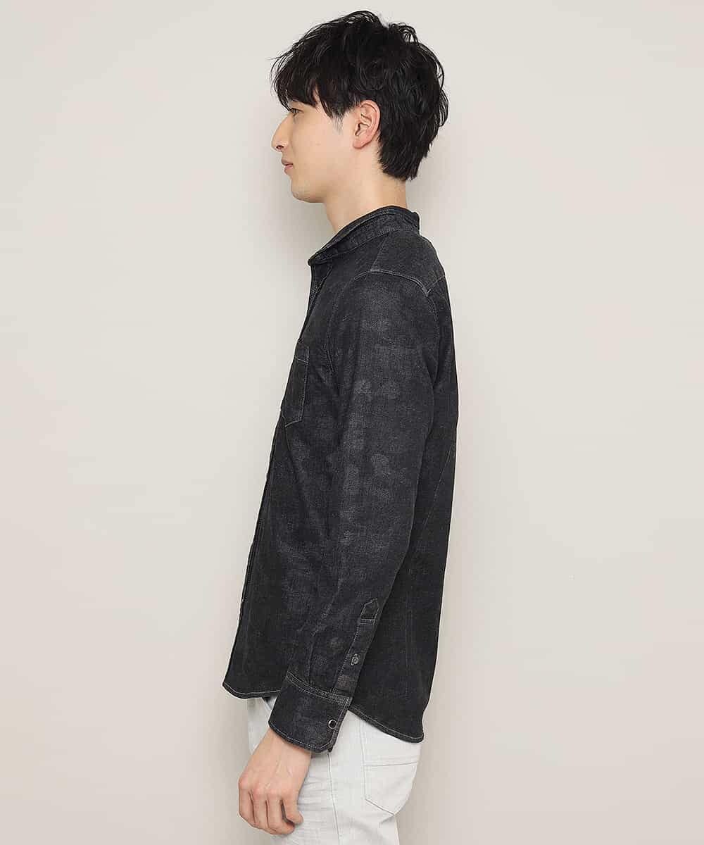MKBDK40090 MK MICHEL KLEIN HOMME(MKミッシェルクランオム) シャツ／エンボスカモデニム ブラック
