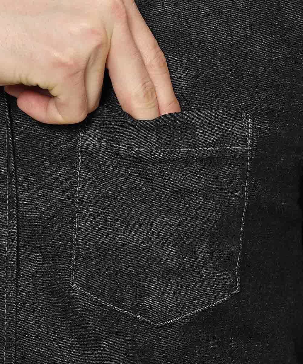 MKBDK40090 MK MICHEL KLEIN HOMME(MKミッシェルクランオム) シャツ／エンボスカモデニム ブラック